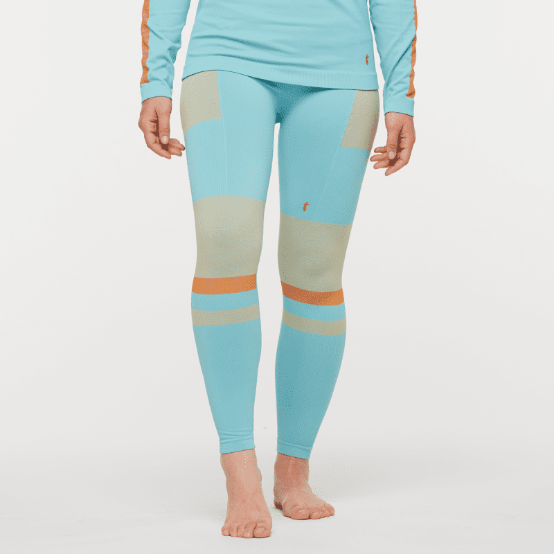 Debajo Seamless Baselayer Tight - Women's, Bluebird Stripes, Model Aya