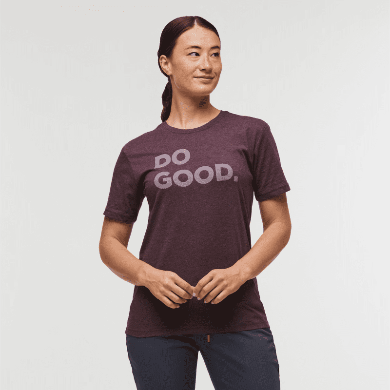 Do Good T-Shirt - Women's, Wine, Model Aya