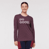 Do Good Long-Sleeve T-Shirt - Women's, Wine, Model Aya