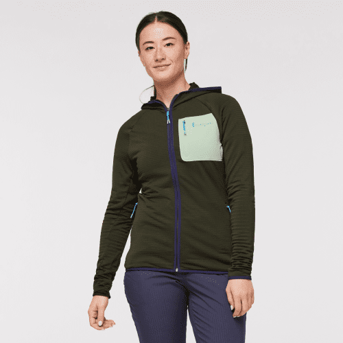 Otero Fleece Full-Zip Hooded Jacket - Women's, Woods, Model Aya