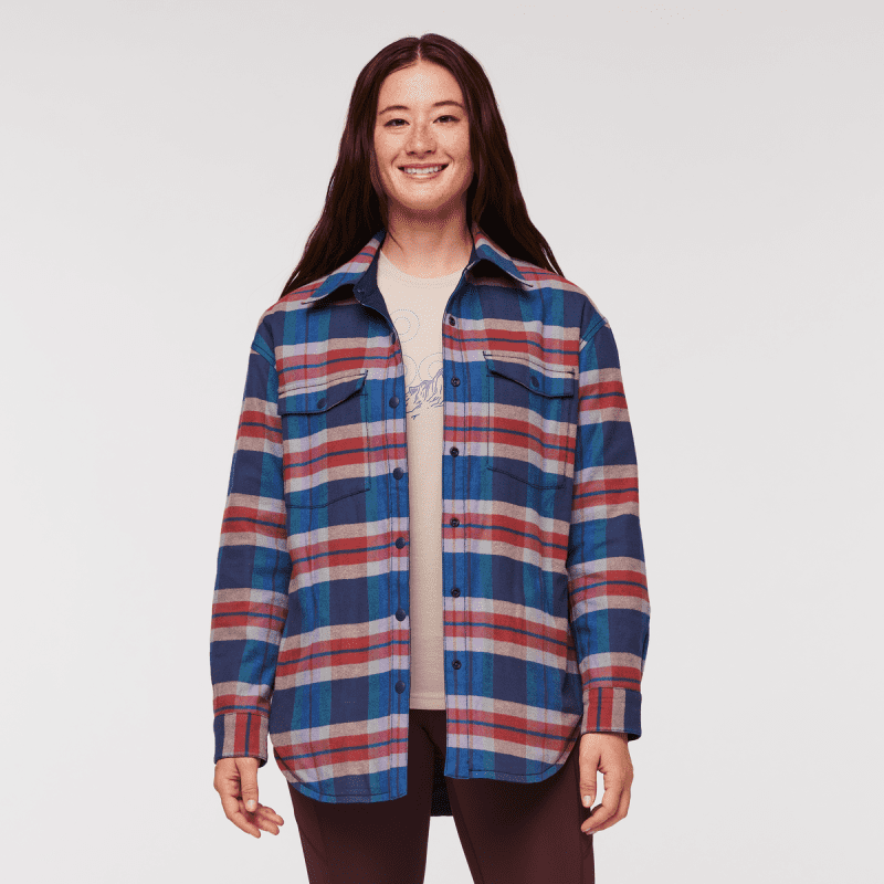 Salto Insulated Flannel Jacket - Women's, Ink Plaid, Model Aya