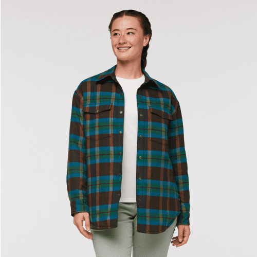 Salto Insulated Flannel Jacket - Women's, Woods Plaid, Model Aya