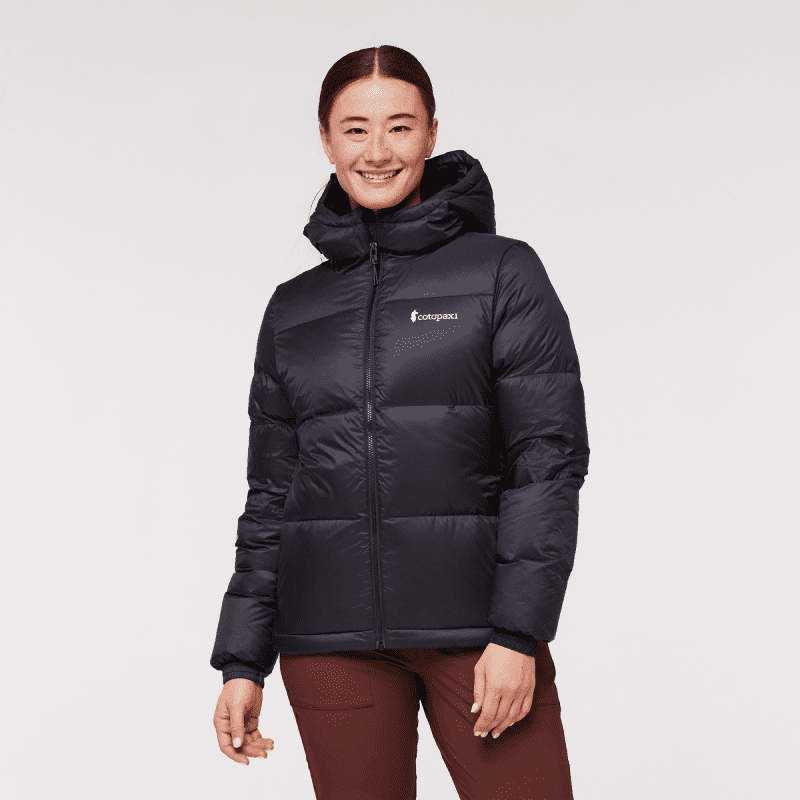 Solazo Down Hooded Jacket - Women's, Black, Model Aya