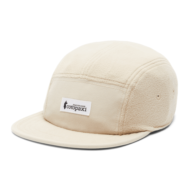 Fleece 5-Panel Hat, Oatmeal, Detail