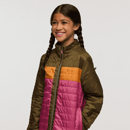 Capa Insulated Jacket - Kids', Live Oak/Sangria, Model Maliyah