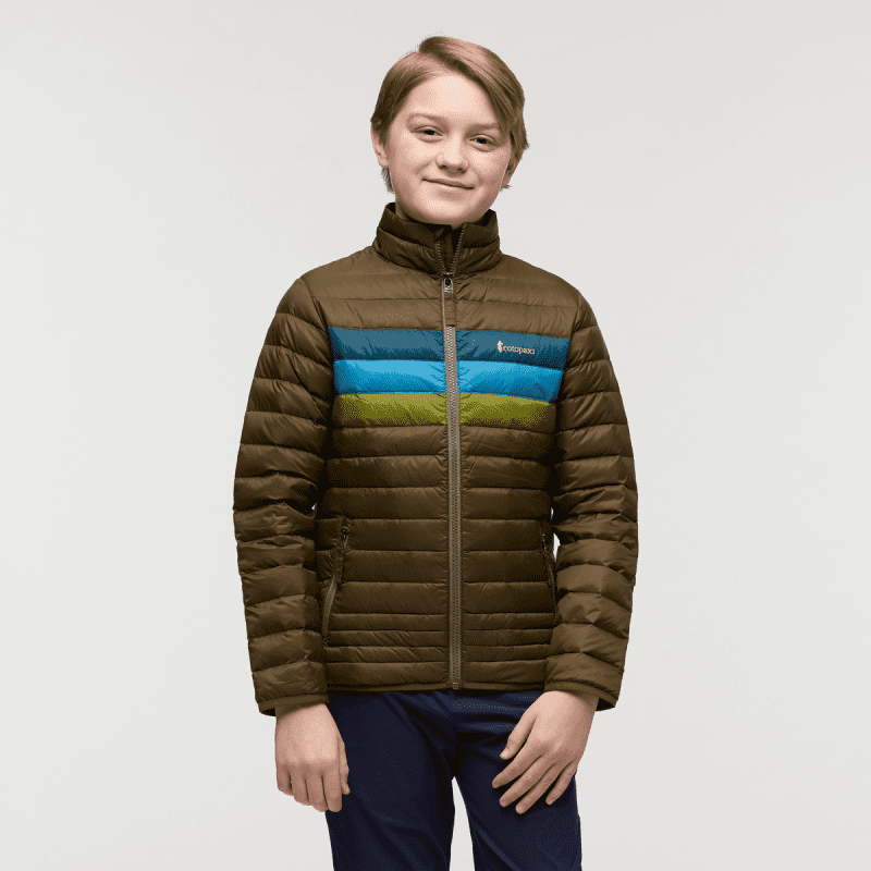 Fuego Down Jacket - Kids', Live Oak Stripes, Model Dax