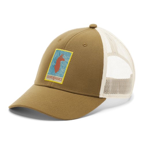 Llama Map Trucker Hat, Live Oak, Detail