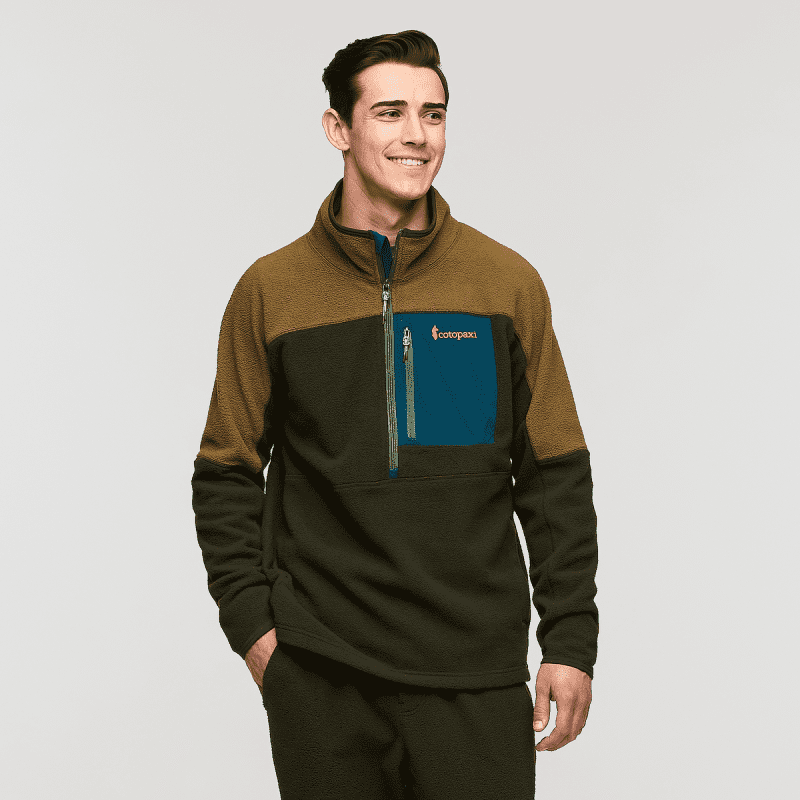 Abrazo Half-Zip Fleece Jacket - Men's, Live Oak/Woods, Model Kellan