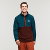 Amado Fleece Pullover - Men's, Abyss/Chestnut, Model Kellan