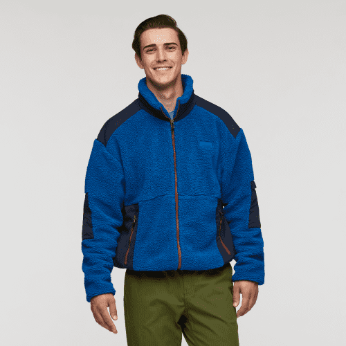 Bacano Fleece Jacket - Men's, Atlantic/Carbon, Model Kellan