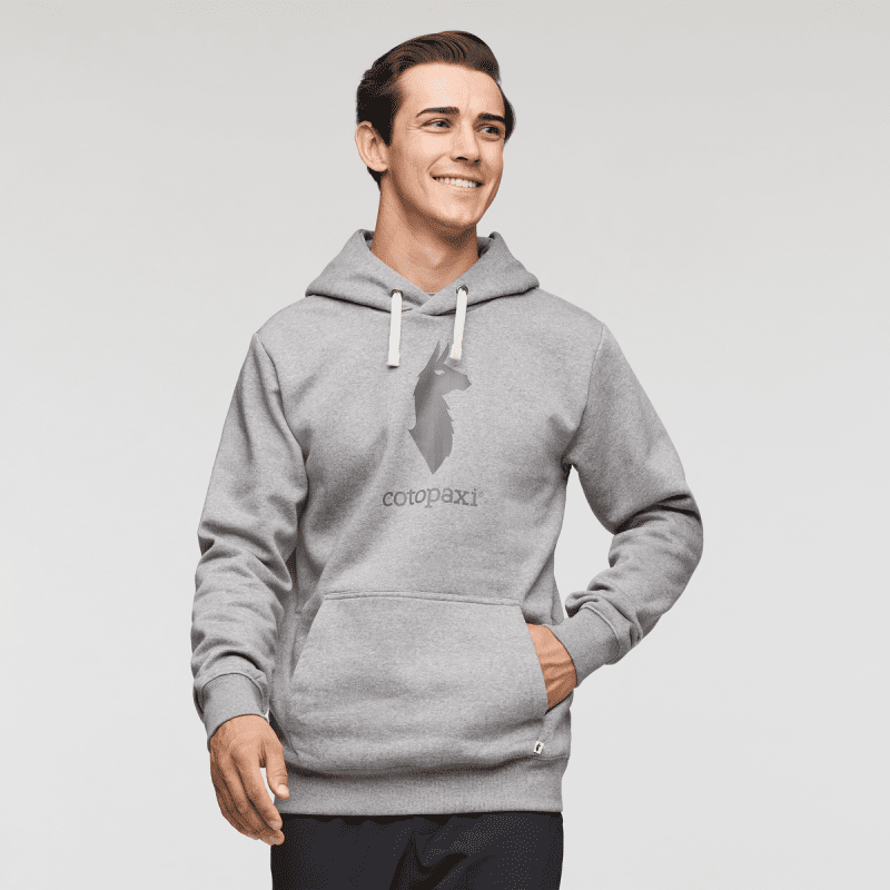 Cotopaxi Llama Pullover Hoodie - Men's, Heather Grey, Model Kellan