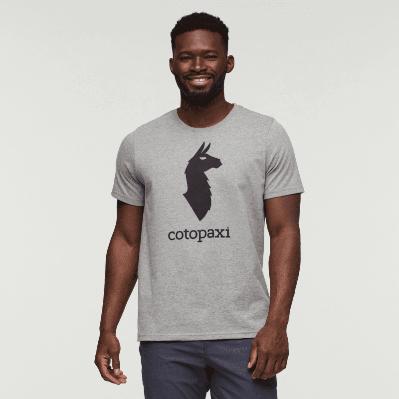 Cotopaxi Llama T-Shirt - Men's, Heather Grey, Model Kirk