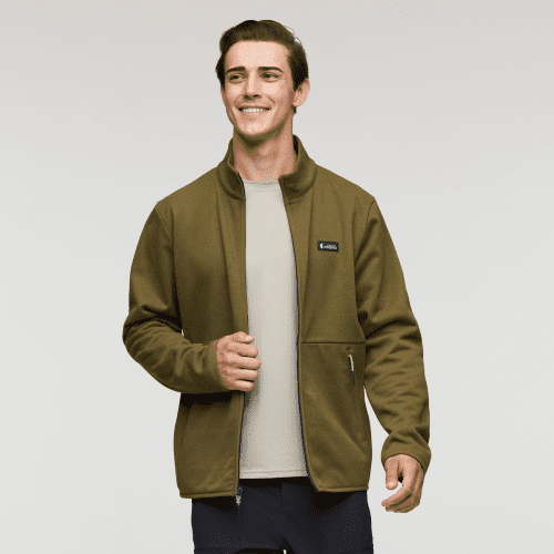 Envo Fleece Full-Zip Jacket - Men's, Heather Live Oak, Model Kellan