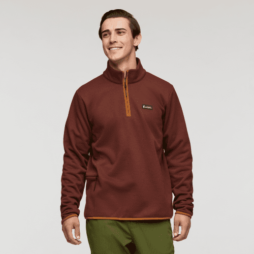 Envo Fleece Quarter-Zip Pullover - Men's, Heather Chestnut, Model Kellan