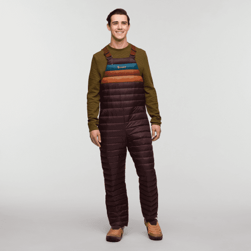 Fuego Down Overall - Men's, Coffee Stripes, Model Kellan