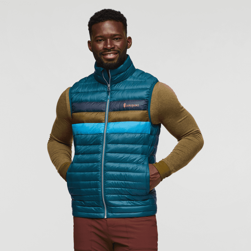 Fuego Down Vest - Men's, Abyss Stripes, Model Kirk