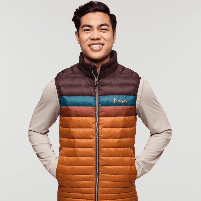 Fuego Down Vest - Men's, Coffee/Sienna, Model Justin