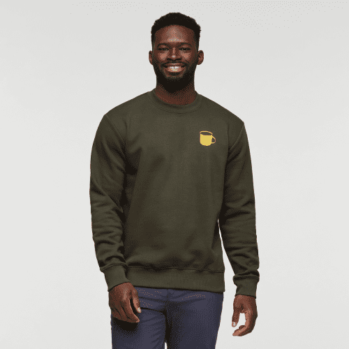 Morning Brew Crew Sweatshirt - Men's, Woods, Model Kirk