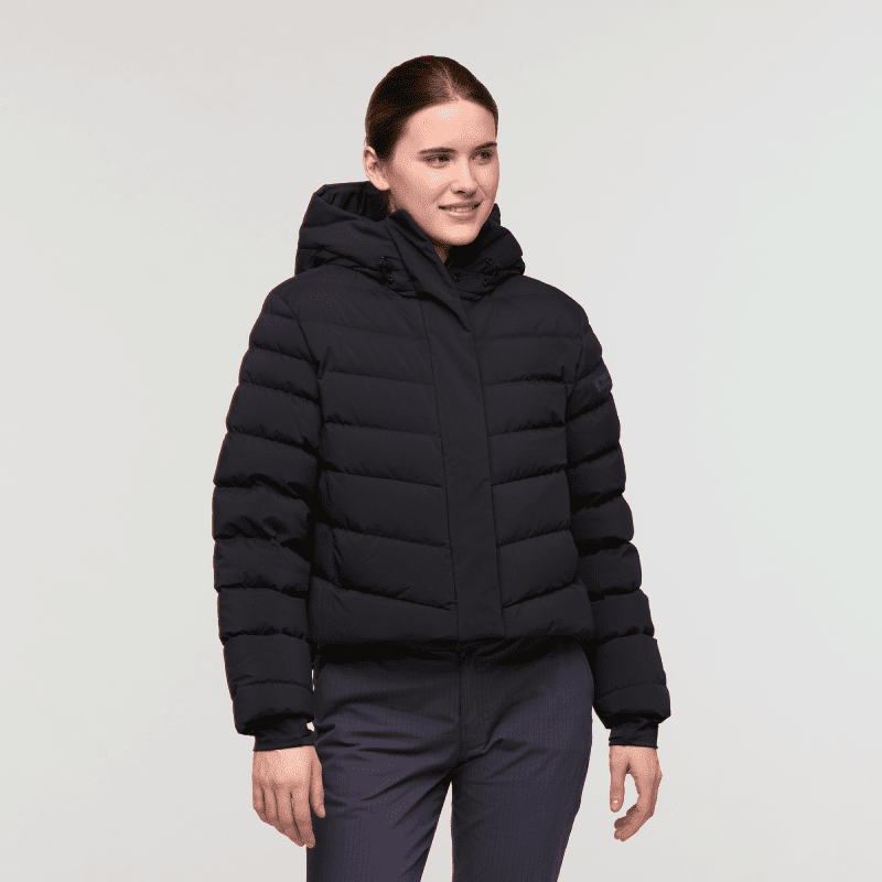 Alivio Down Jacket- Women's, Cotopaxi Black, Model Kathleen