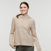 Atajo Long-Sleeve Waffle Hoodie - Women's, Oatmeal, Model Kathleen