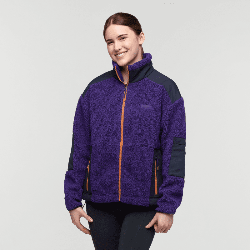 Bacano Fleece Jacket - Women's, Black Violet/Carbon, Model Kathleen