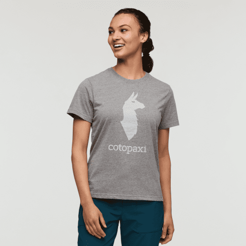 Cotopaxi Llama T-Shirt - Women's, Heather Grey, Model London