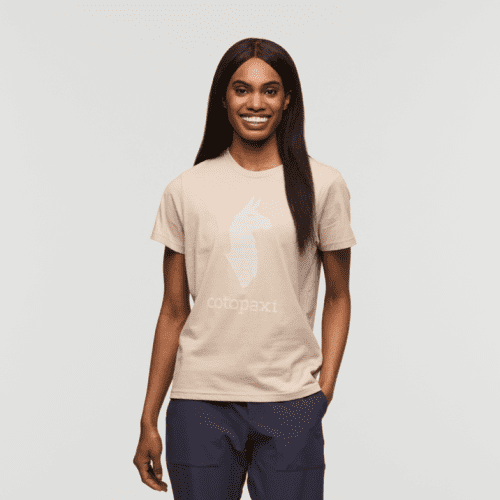 Cotopaxi Llama T-Shirt - Women's, Oatmeal, Model Sydney