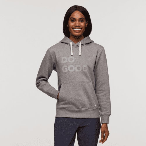 Do Good Pullover Hoodie - Women's, Heather Grey, Model Sydney