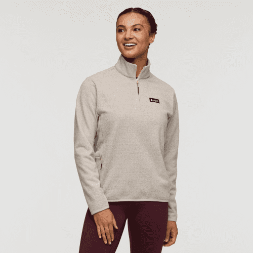 Envo Fleece Quarter-Zip Pullover - Women's, Heather Cream, Model London