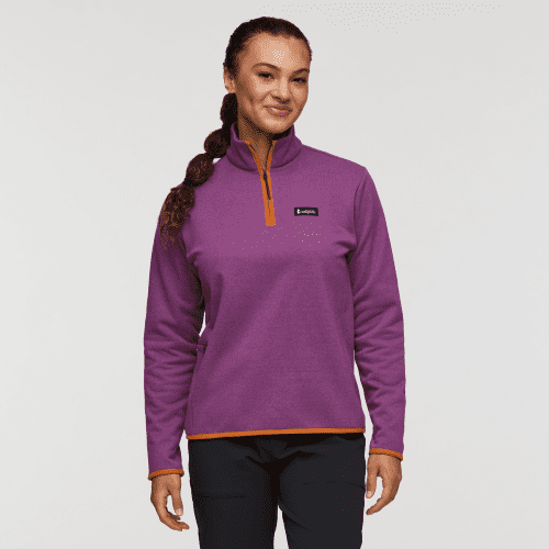 Envo Fleece Quarter-Zip Pullover - Women's, Heather Mauve, Model London