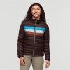 Fuego Down Jacket - Women's, Coffee Stripes, Model London