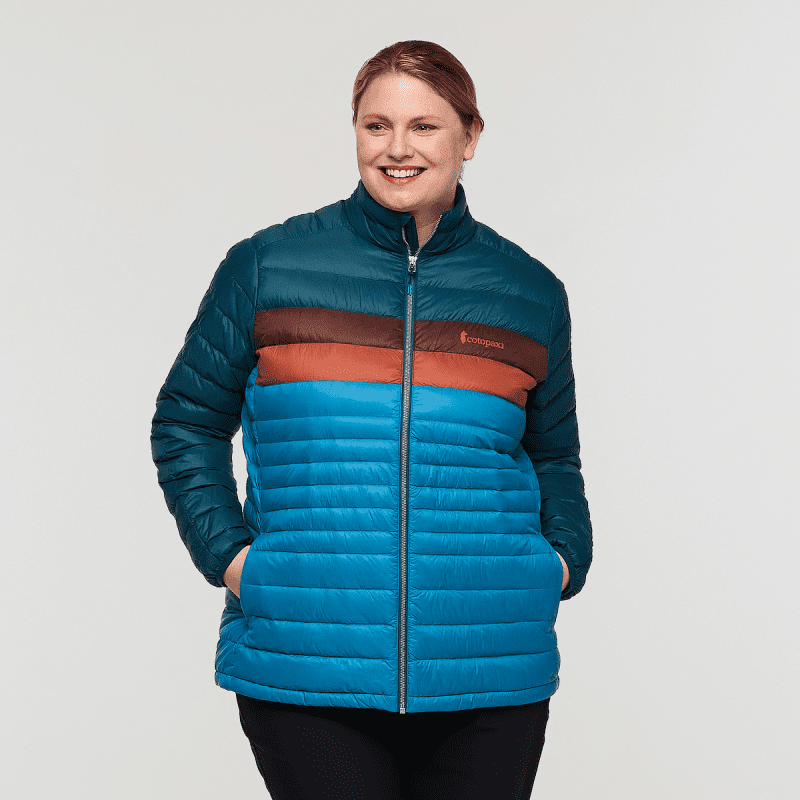 Fuego Down Jacket, Abyss/Lake, Model Nicole