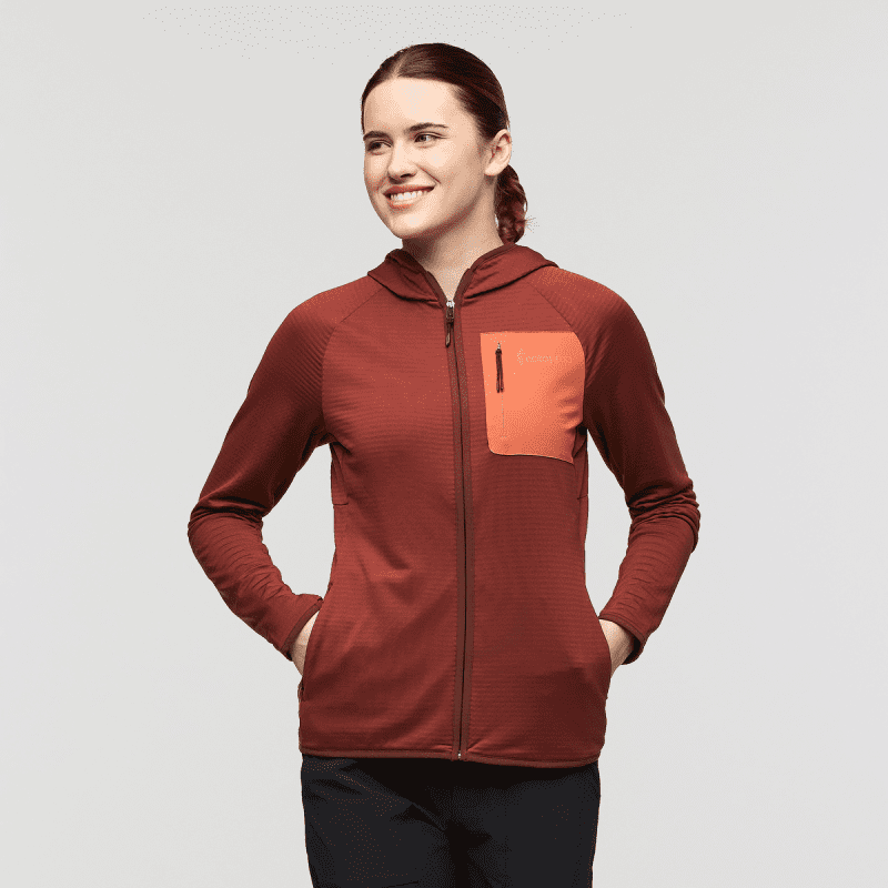 Otero Fleece Full-Zip Hooded Jacket - Women's, Rusty, Model Kathleen