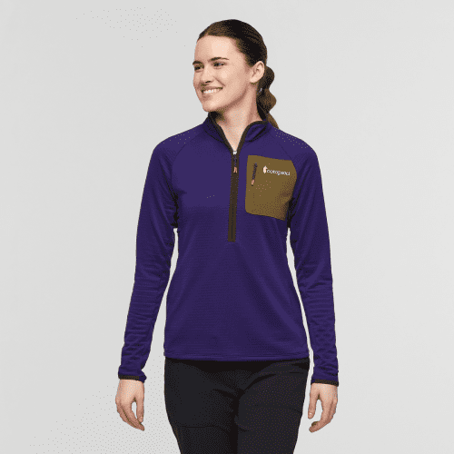 Otero Fleece Half-Zip Pullover - Women's, Black Violet, Model Kathleen