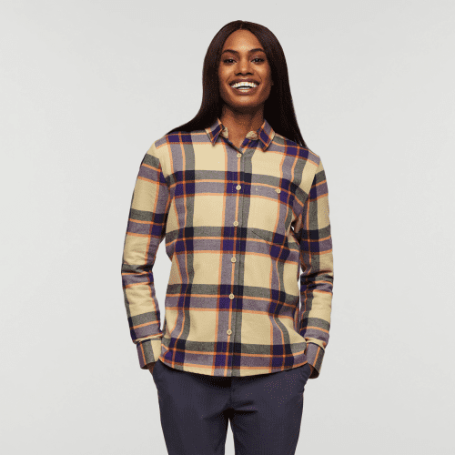 Quedo Flannel Shirt - Women's, Grain Plaid, Model London