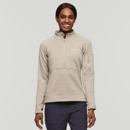 Tempa Fleece Half-Zip Pullover - Women's, Pebble, Model Sydney