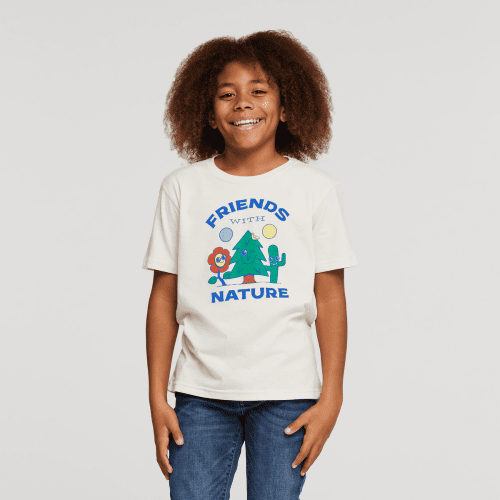 Friends with Nature Organic T-Shirt - Kids', Bone, Model Isaiah