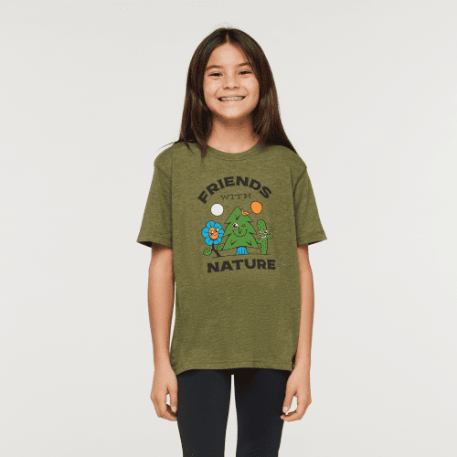 Friends with Nature Organic T-Shirt - Kids', Pine, Model Scarlett