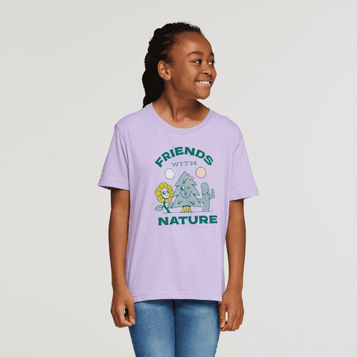 Friends with Nature Organic T-Shirt - Kids', Thistle, Model Adelina