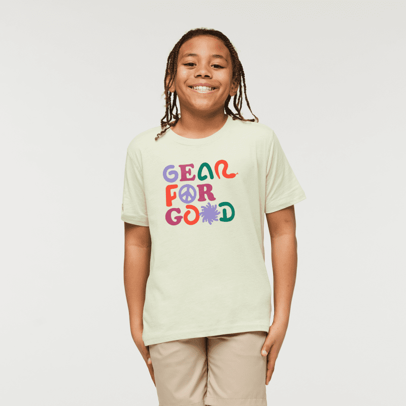 Gear for Good Organic T-Shirt - Kids', Lichen, Model Isaiah