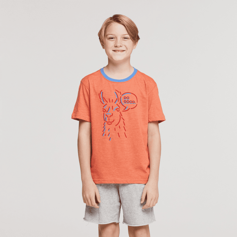 Talking Llama Organic T-Shirt - Kids', Nectar, Model Dax