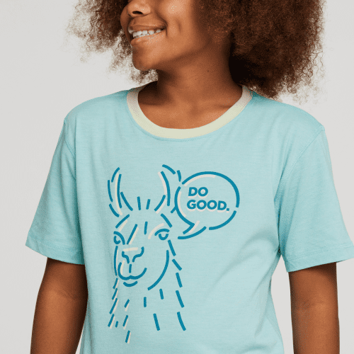 1200x1200png S23KidsTalkingLlamaOrganicT ShirtSeaGlass 5