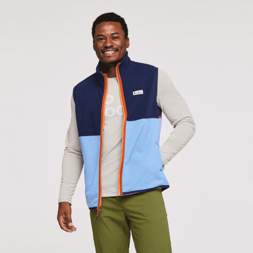 Amado Fleece Vest - Men's, Maritime/Lupine, Model Jeremy