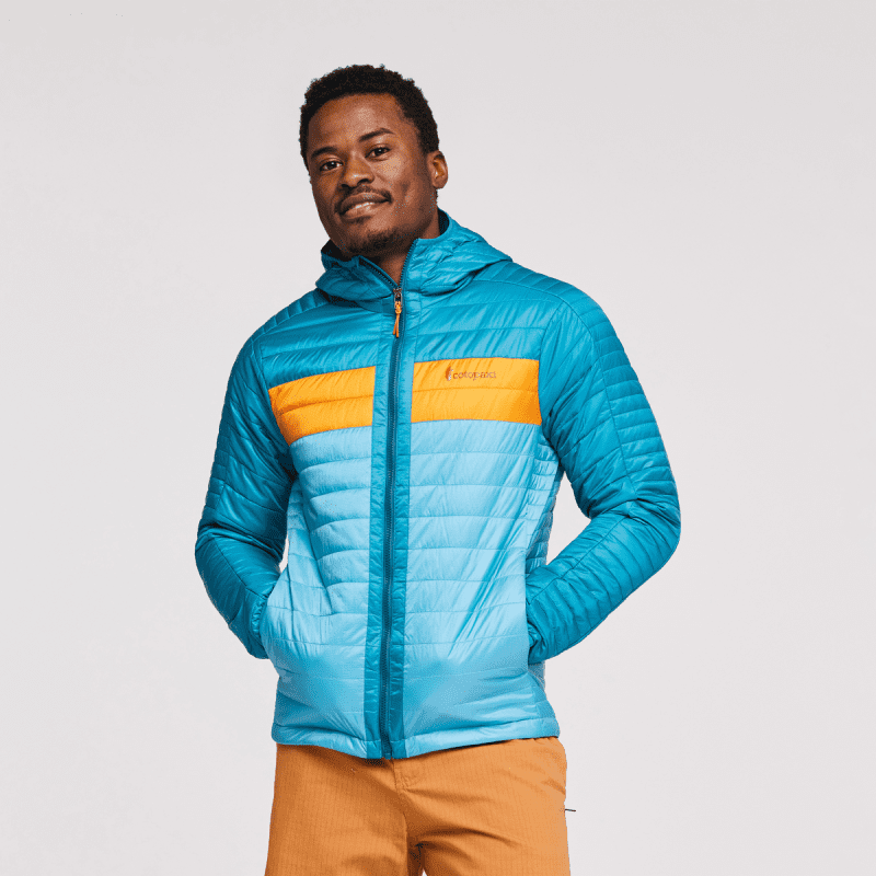 Capa Insulated Hooded Jacket - Men's, Gulf/Poolside, Model Jeremy