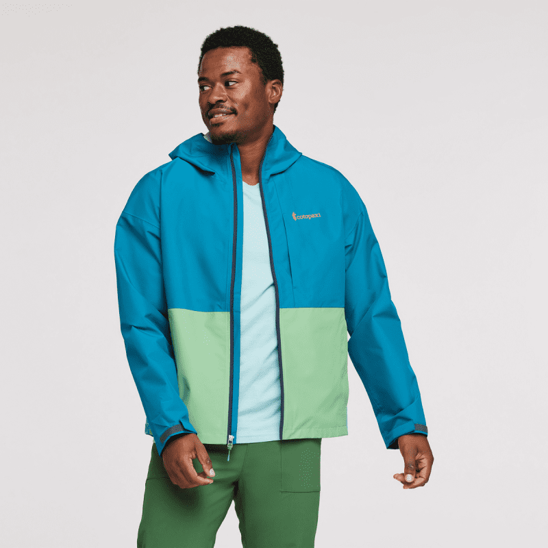 Cielo Rain Jacket - Men's, Gulf, Model Jeremy