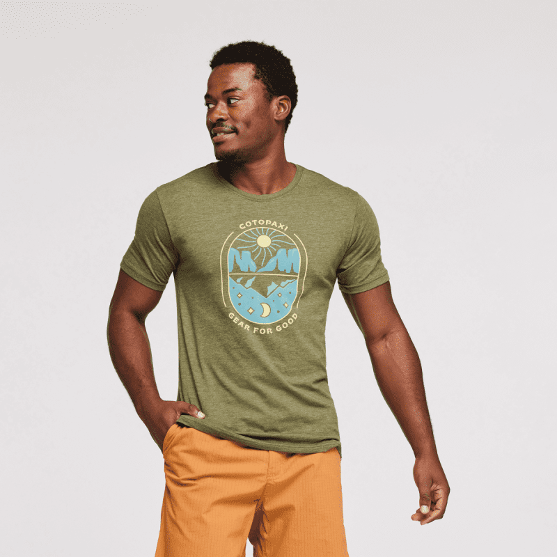 Day and Night Organic T-Shirt - Men's, Pine, Model Jeremy