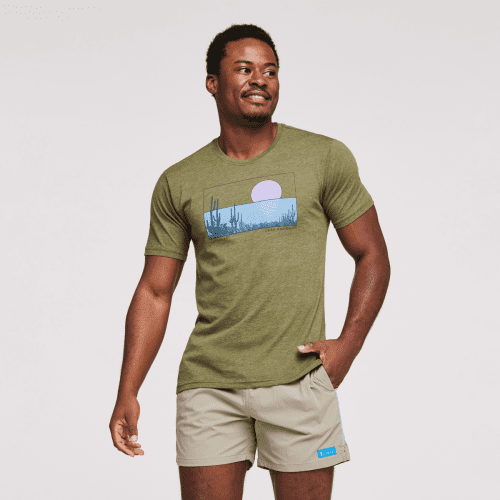 Desert View Organic T-Shirt - Men's, Pine, Model Jeremy