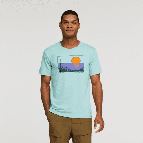 Desert View Organic T-Shirt - Men's, Sea Glass, Model James