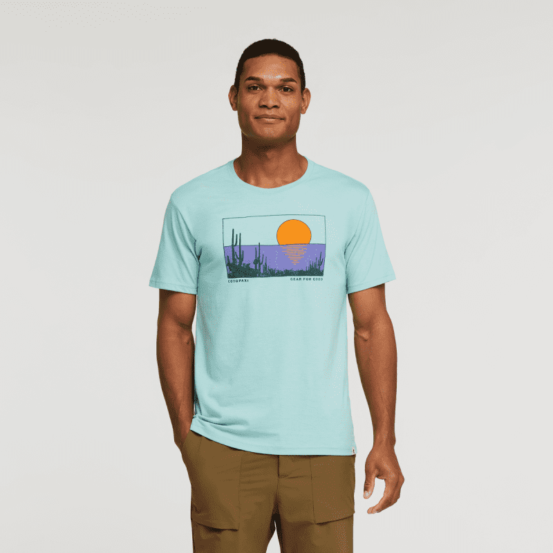 Desert View Organic T-Shirt - Men's, Sea Glass, Model James