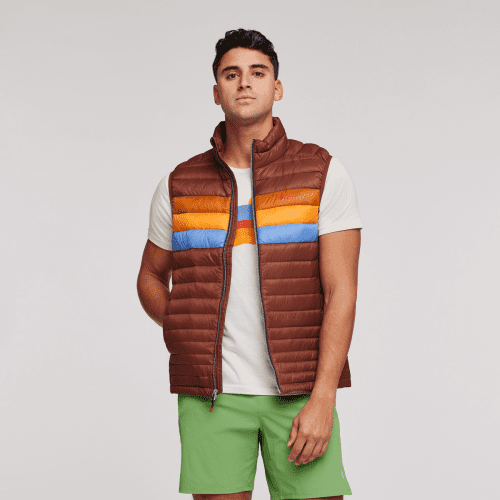 Fuego Down Vest - Men's, Acorn Stripes, Model Munther